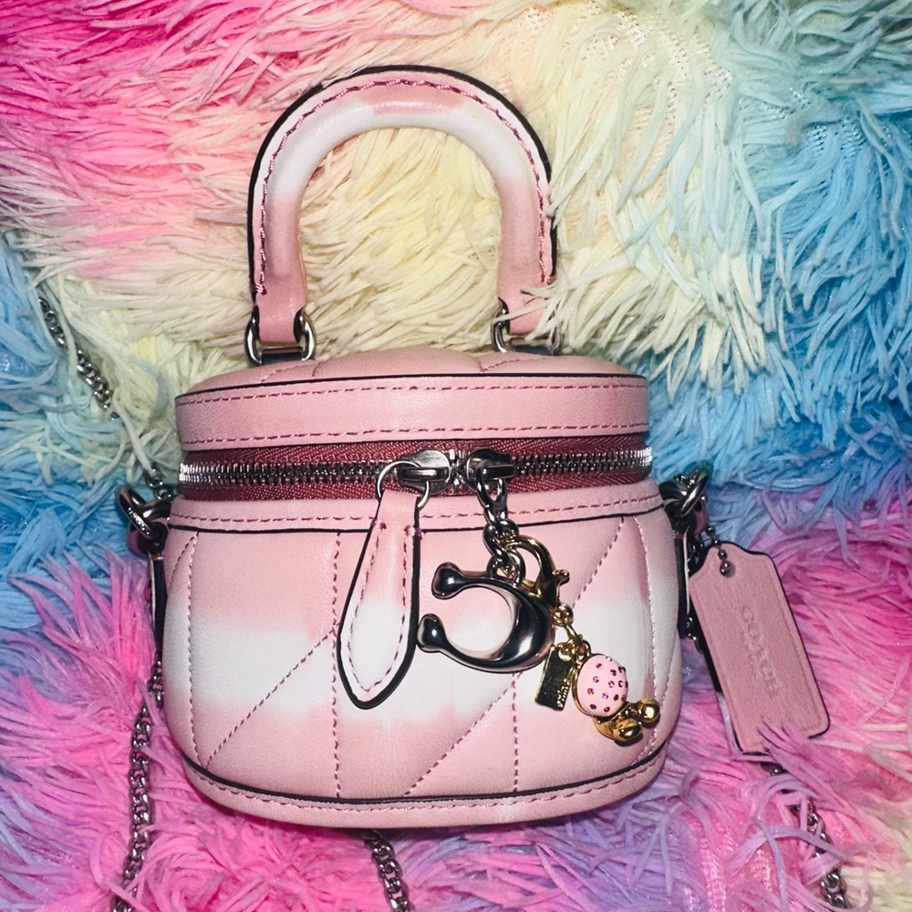 Coach Pink Mini Bag with Structured Design and Top Handle